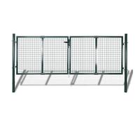 vidaXL Cancello in Acciaio 306x150 cm Verde
