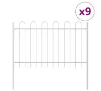 vidaXL Recinzione da Giardino Bianca con Parte Superiore ad Arco - 15,3m di Lunghezza, 0,8m di Altezza. Barriera in Acciaio per Giardini, Cortili o Aiuole. Una Recinzione Moderna e Decorativa per Es