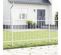 vidaXL Set di Pannelli di Recinzione Bianca per Esterni da 4 | Resistente Acciaio Verniciato a Polvere | Design Moderno e Resistente ai Raggi