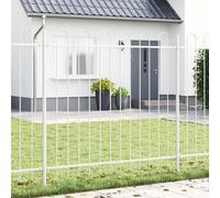 vidaXL Set di pannelli esterni in metallo bianco, resistente ai raggi UV, design moderno, per giardini e grotte, montaggio semplice, resistente alle intemperie, finitura opaca, barriera da giardino