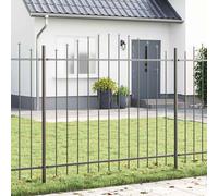 vidaXL Recinzione da Giardino con Cime ad Arco Grigia 11.9x1.5 m in Acciaio
