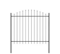 vidaXL Recinzione da Giardino con Parte Superiore a Arco Grigio Antracite, 13.6m x 1.5m. Barriera da Esterno Robusta in Acciaio Rivestito in Polvere, Pannelli Decorativi, Set di 8 per Giardini Moder