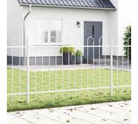 vidaXL Set di 2 pannelli separatori esterni, durevoli in bianco, moderni, verniciati a polvere, recinzioni in acciaio, ideali per giardino, cortile e paesaggistica, facile installazione e utilizzo