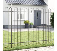 vidaXL Set di 2 pannelli di recinzione da giardino per esterni, in acciaio grigio, design moderno strutturato, resistente alle intemperie e facile da montare, barriere di recinzione verniciata a