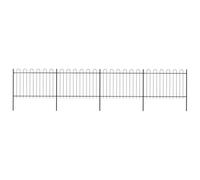 vidaXL Recinzione da Giardino con Parte Superiore ad Anello in Acciaio 714,5x120 cm Nero