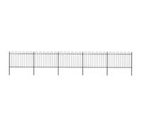 vidaXL Recinzione da Giardino con Parte Superiore ad Anello in Acciaio 838x120 cm Nero