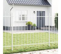 vidaXL Recinzione da Giardino con Parte Superiore ad Arco, Bianca, 13.6x1.25 m, Acciaio