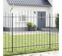 vidaXL Recinzione da Giardino con Parte Superiore ad Arco Grigia, 3,4x1,5 m, in Acciaio
