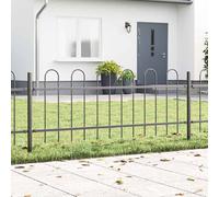 vidaXL Recinzione da Giardino con Parte Superiore ad Arco Grigia 8.5x0.6 m in Acciaio
