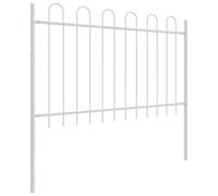 vidaXL Recinzione da Giardino con Punta a Cappa Bianca, 5.1 m di Lunghezza e 0.8 m di Altezza. È Fatta di Acciaio Rivestito a Polvere, Perfetta per Giardini, Cortili o aiuole. È Una Recinzione Decor