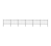 vidaXL Recinzione da Giardino con Punta a Lancia 1005x120 cm Nero