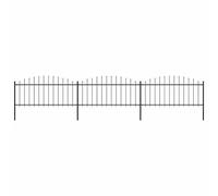 vidaXL Recinzione da giardino con punta a lancia 504x75 cm nera