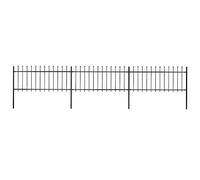 AX Recinzione 5.1x1.3m Nero 3Pannelli Punta Lancia 4 Paletti 510cm Viale 277604