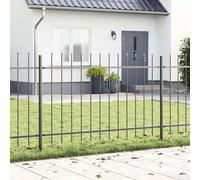 vidaXL Recinzione da Giardino con Punta a Lancia Grigia 11,9 x 1 m, Acciaio