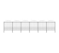 vidaXL Recinzione da Giardino con Punta a Lancia in Acciaio 1005x200 cm Nera