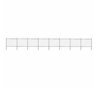 AX Recinto 8Pannelli Punta Lancia Telaio 9 Pali Perimetrale 13.6x2m Nero 277636