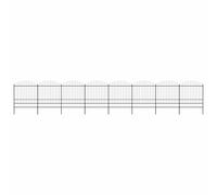 vidaXL Recinzione da Giardino con Punta a Lancia in Acciaio 1426x200 cm Nera