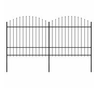 vidaXL Recinzione da Giardino con Punta a Lancia in Acciaio 337x175 cm Nero