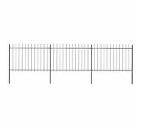 AX Recinzione 5.1x1.7m Nero Punta Lancia Telaio Perimetrale 4 Paletti New 277622