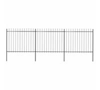 vidaXL Recinzione da Giardino con Punta a Lancia in Acciaio 537x150 cm Nero