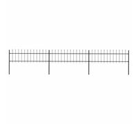 vidaXL Recinzione da Giardino con Punta a Lancia in Acciaio 537x60 cm Nero