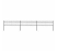 AX Recinzione 5.1x1.1m Nero 3Pannelli Punta Lancia 4 Paletti 510cm Viale 277595