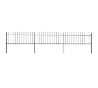 AX Recinzione 5.1x1.3m Nero 3Pannelli Punta Lancia 4 Paletti 510cm Viale 277604