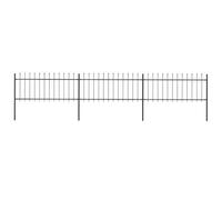 vidaXL Recinzione da giardino AX 5,1x1,3 m 3 pannelli Punta a lancia 4 paletti Nero