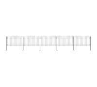 AX Recinzione 8.5x1.5m Nero 5Pannelli Punta Lancia 6 Paletti 850cm Viale 277615