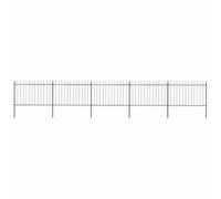 AX Recinzione 8.5x1.7m Nero 5Pannelli Punta Lancia 6 Paletti 850cm Viale 277624
