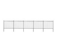 vidaXL Recinzione da Giardino con Punta a Lancia in Acciaio 892,5x150 cm Nero