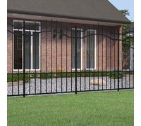 vidaXL Recinzione da Giardino con Punta a Lancia Nera 190cm Acciaio