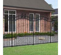 vidaXL Recinzione da Giardino con Punta a Lancia Nera 190cm Acciaio