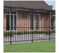 VIDAXL - Recinzione Da Giardino Con Punta A Lancia Nera 222cm Acciaio