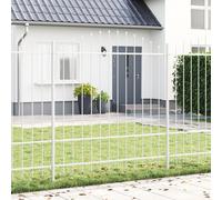 vidaXL Recinzione da Giardino con Punte a Cerchi Bianca 6,8x1,75 m in Acciaio