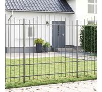vidaXL Recinzione da Giardino Grigia con Parte Superiore ad Arco - 1,7x1,75 m in Acciaio