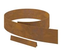 vidaXL Recinzione da Giardino in Acciaio Inox Marrone Ruggine 450 x 15 cm - Set di 4, Fatti da Tagliare con Forbici Metalliche, Barriera Resistente e Facile da Montare, Perfetta per Patii e Giardini,