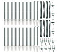 vidaXL Recinzione da giardino in metallo espandibile, forma cilindrica verde, stile tradizionale, resistente ai raggi UV, facile da montare, design regolabile, altezza 170 cm, set di 4 barriere