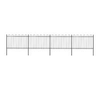 vidaXL Recinzione da Giardino con Parte Superiore ad Anello in Acciaio 714,5x120 cm Nero
