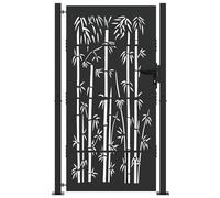 vidaXL Cancello da giardino, Cancello da Giardino 105x75 cm Design in Acciaio Corten e Bambù