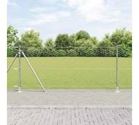 Recinzione esagonale vidaXL 0,8x25 m in acciaio zincato, pali di recinzione vidaXL con basi 13 pz Ø32mm 90cm in acciaio zincato
