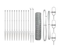 VidaXL - Recinzione esagonale da 0,6 x 10 m, in acciaio zincato, picchetti per recinzione vidaXL con punta 7 pezzi, Ø32 mm, 80 cm, in acciaio zincato