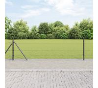 Recinzione esagonale vidaXL grigio 0,4x50 m acciaio, pali di recinzione vidaXL con gambe a base 13 pz Ø32mm 50cm acciaio zincato