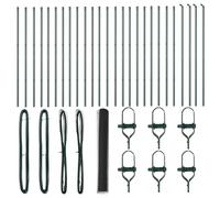 vidaXL Recinzione Esagonale Grigia 1.2x50 m Acciaio, Pali di Recinzione 13 pz Verde Ø32 mm 170 cm Acciaio Galvanizzato