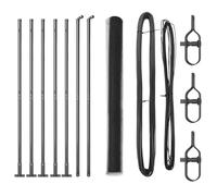 vidaXL Recinzione Esagonale Grigia 1.4x10 m in Acciaio, Pali di Recinzione basi 7 pz Ø32mm 78.5cm in Acciaio Zincato