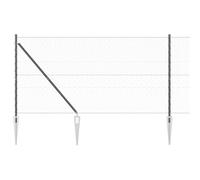 VidaXL - Recinzione esagonale grigia 1,4x25 m, in acciaio, pali per recinzione vidaXL con picchetto 13 pz Ø32 mm 160 cm in acciaio zincato