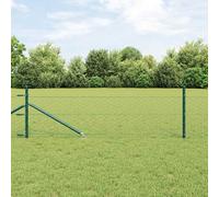 Recinzione esagonale vidaXL verde 0,4x25 m in acciaio, pali di recinzione vidaXL con punta 13 pz Ø32 mm 60 cm in acciaio zincato