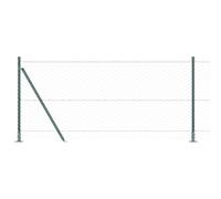 vidaXL Recinzione esagonale verde 0,8 x 100 m Acciaio, Pali da recinto Basi 13 pezzi Ø32 mm 90 cm Acciaio zincato