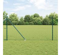 Recinzione esagonale vidaXL verde 1.4x10 m acciaio, pali di recinzione vidaXL con picchetto 7 pezzi Ø32 mm 160 cm acciaio zincato