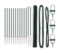 vidaXL Recinzione esagonale verde 1,6 x 25 m Acciaio, Pali di recinzione Punta 13 pezzi Ø32 mm 180 cm Acciaio zincato